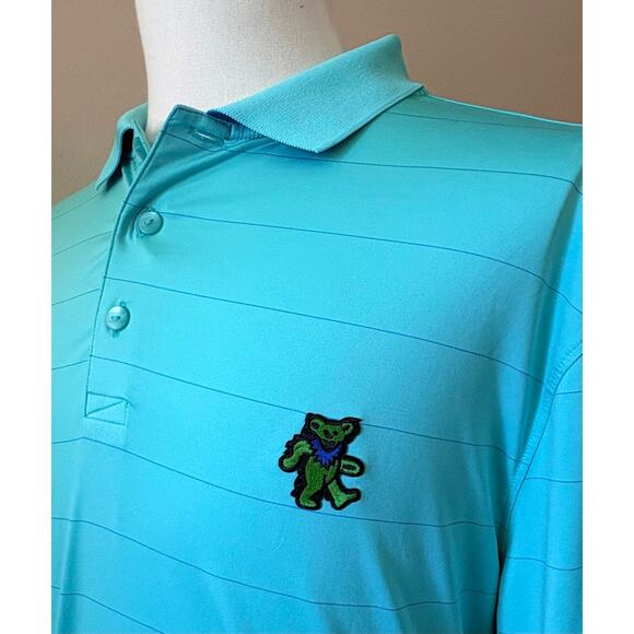 Grateful Dead Dancing Bear Cutter & Buck CB DryTec Golf Shirt (XL) - Picture 1 of 6